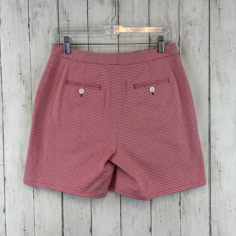 Brooks Brothers Country Club Red/White Houndstooth Wrap Skort Shorts Size 2 - Picture 10 of 15